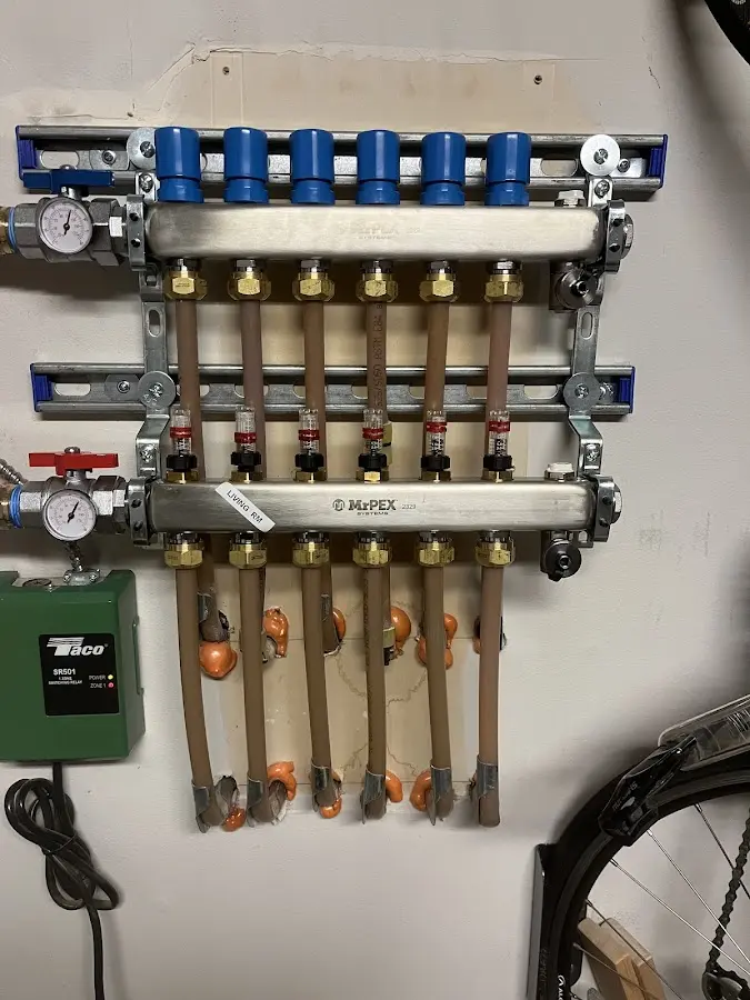 Plumber performing Gas Line Installation at a residential property in Cambria